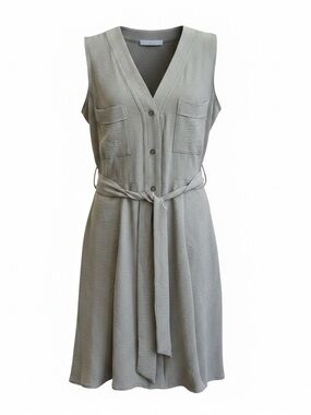 NWT - DKNY Olive Green Sleeveless Button-Front Dress